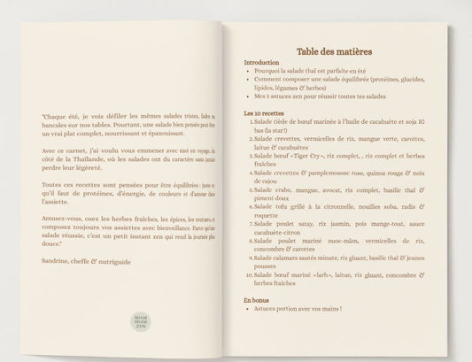 Ebook salades thaï d’été – 10 recettes légères & équilibrées pour voyager sans quitter la table